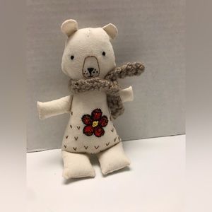 Precious primitive embroidered teddy bear